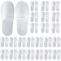 UrbanRoots 28 Pairs Disposable Slippers For Guests,Bulk Slippers For Hotel,Spa,Travel,Shoeless Home,Spa Slippers With Pouch,Non-Slip(White) house slippers for guests