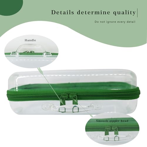 2pc Clear Hard Shell Case, Makeup & Skincare Travel Bags, Portable Zipper Organizer for Toiletries & Stationery