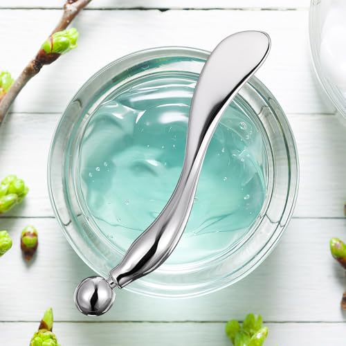 Zinc Alloy Eye Cream Spoon for Eye Fatigue Relief and Facial Massage - Multi-Functional Beauty Tool for Skincare Application (Silver)
