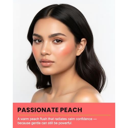 Liquid Blush - TikTok-Viral Natural Flush Cheek Color with Collagen & Glycerin for Radiant Dewy Glow - Vegan High-Pigment Makeup for Konfident, Beautiful Skin - Passionate Peach