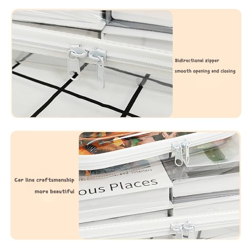 2PC Small Clear Hard Shell Plastic Zipper Case, Double Zippers Hard Clear Zipper, Used for Storing Snacks Makeup Tools and Toiletries