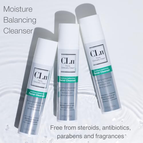 CLn¢ç Facial Cleanser - Hydrating Facial Cleanser with Glycerin, For Skin Prone to Dryness, Eczema, Redness, Irritation & Acne Sensitivity, Fragrance-Free & Paraben-Free, 3.4 fl. oz.