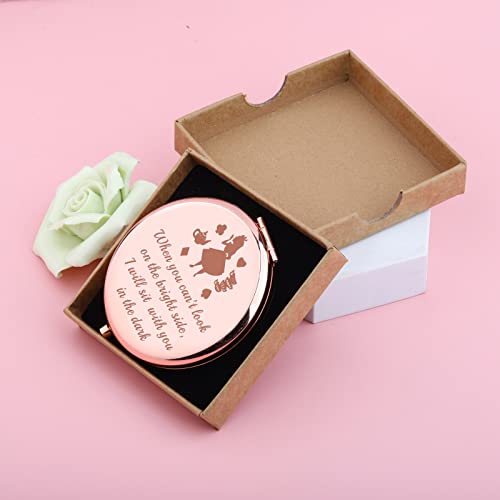 AKTAP Fairy Tale Gifts Princess Fans Compact Mirror I Will Sit with You in The Dark Makeup Mirror for Women