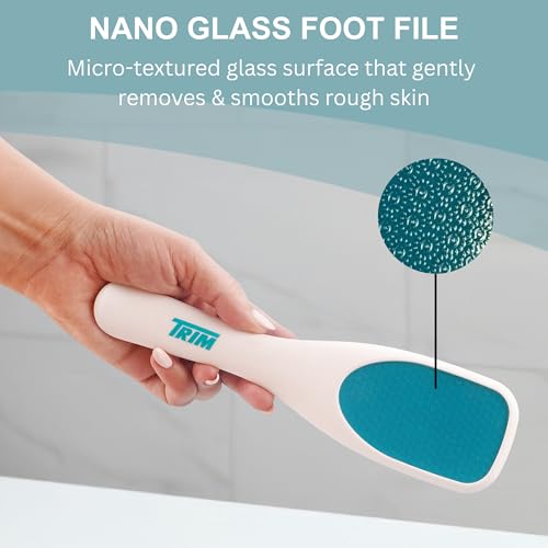 Trim Neat Feet Foot Care Implements Nano Glass Foot File, Hard Skin Remover for Feet, Manual Scraper, Callus Remover, Removes Dead Skin, Smooth Foot Health, Durable Pedicure Tool, Wet Or Dry, 1 Count