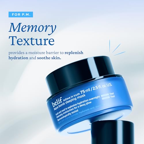 belif Vitamin E Jelly Overnight Mask ? Hydrating & Plumping Face Moisturizer with Red Algae & Jojoba Oil, Deep Repair for Glass Skin, Korean Sleeping Mask for Intense Hydration & Radiance, 2.53 fl oz