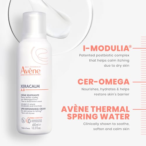 Av?ne XeraCalm A.D Lipid-Replenishing Cream, Atopic Dermatitis, Eczema-Prone, No Preservatives, Fragrance-Free, Pump, 13.5 Oz