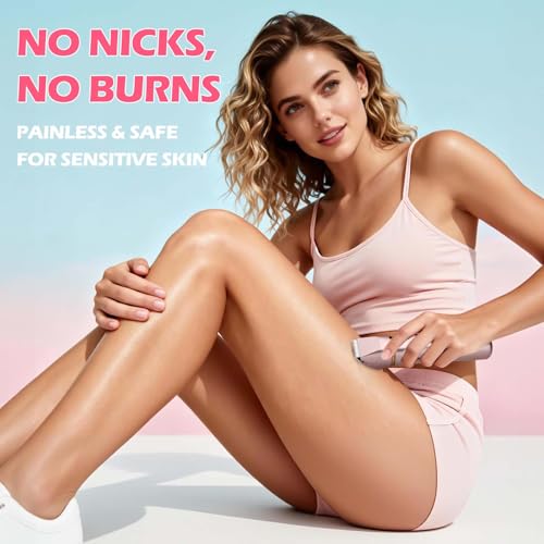 Bikini Trimmer for Women 2-in-1 Womens Electric Razor | Dual Ceramic Blades Electric Shaver for Sensitive Skin, Rechargeable, Waterproof IPX7 Pubic Hair Trimmer for Shower & Travel | Gift for Her