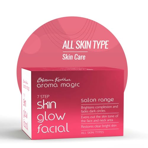 Aroma Magic Skin Glow Facial Kit - Multi Use | 7 Steps Skincare Set | Reduces Dark Circles | Gently Removes Dead Skin | Restores Clear & Radiant Skin