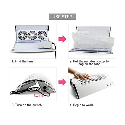 Nail Dust Collector Suction Extractor Powerful Vacuum Dust Cleaner Collector +Nail Art Dust Remover Powder Brush