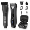 Manscape 4-in-1 Men's Body & Beard Trimmer - Groin, Pubic, and Ball Hair Shaver with No-Nick Technology, 20-Length Adjustable Beard Styler, Nose Trimmer, IPX7 Waterproof, LED Display, Travel Case