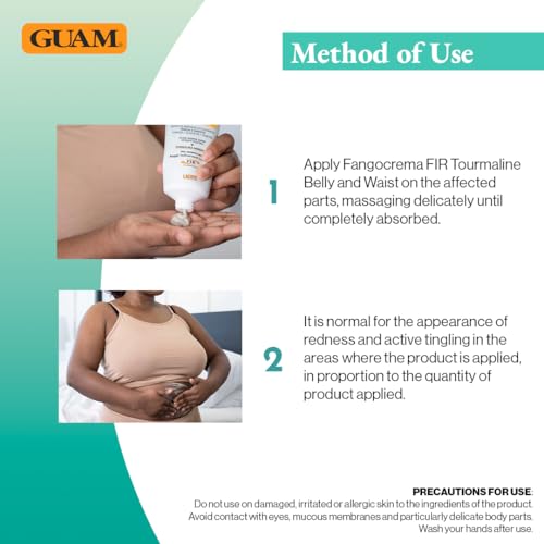 Guam Anti-Cellulite Cream for Belly ? Hot Skin Tightening Stomach Cream with Black Tourmaline ? Natural Cellulite & Tummy Firming Treatment (150 ML)