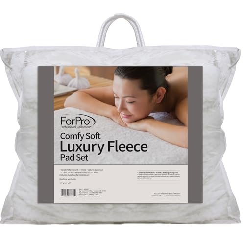 ForPro Professional Collection Comfy Soft Luxury Fleece Massage Pad Set, Extra Soft, Hypoallergenic, for Massage Tables, Includes Massage Table Pad and Face Rest Cover, 33¡± W x 74¡± L x 5¡± D