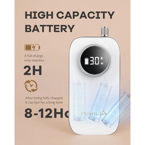 45000 RPM Nail Drill - Brushless Cordless Efile LCD Display & Heat Reduction Tech for Acrylic Gel Nails (White)