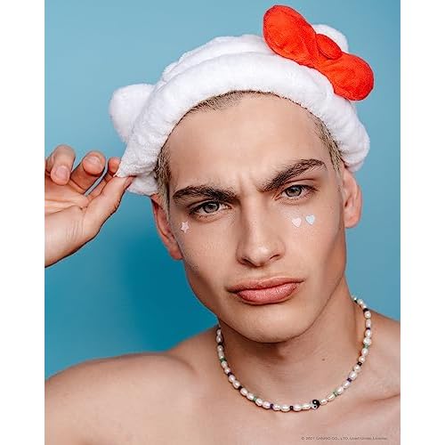 The Cr?me Shop Hello Kitty x Plush Spa Headband with Hello Kitty's Signature Bow, Face Wash Hair Band For Women