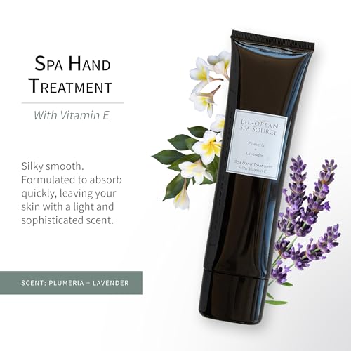 European Spa Source Spa Hand Treatment with Vitamin E, Plumeria and Lavender Luxury Hand Lotion, 3.4 fl oz.