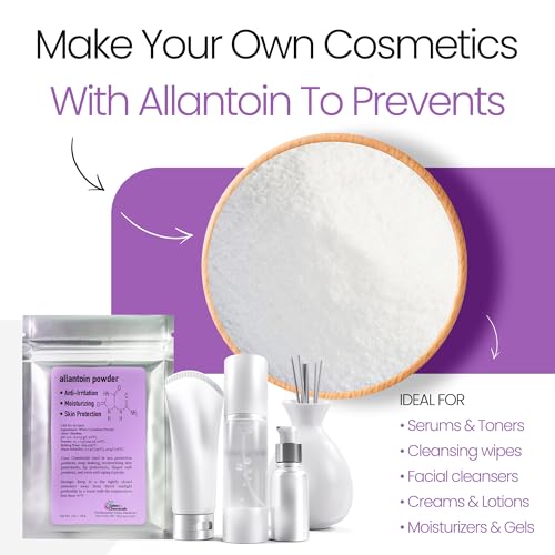 Allantoin Powder 2 Oz Cosmetic Grade for DIY Emulsion Cream Lotion Skin Care (2 oz. / 56 Grams), Allantoin Helps to Hydrate The Skin by Talsen Chemicals (Pack of 2)