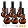 8 Pack 1.7oz/50ml Spray Bottles, Amber Glass Bottles with Fine Mist Sprayers, Small Spray Bottle-Double Gourd Shaped,for Perfume Travel Containers (Amber, 1.7oz/50ml)