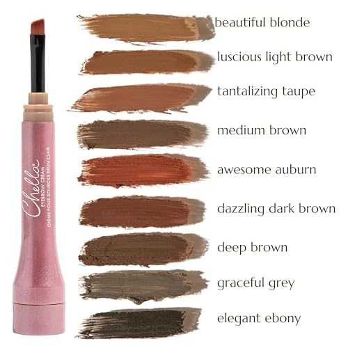 Chella Eyebrow Cream, Tantalizing Taupe - Vegan, Cruelty Free, Paraben Free, Gluten Free Eyebrow Pomade Makeup - Long Wearing, Velvet Consistency, Water Proof