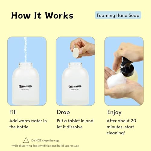 flowcheer Foaming Hand Soap Refill Tablets, 24 Pack, Makes 216 fl oz (24 x 9 fl oz Bottles),Variety Fragrance,Fresh & Clean Handwash, Eco Friendly foam Soap Tablets