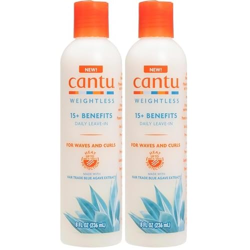 Cantu Weightless Daily Leave-In Cream, 8 fl oz, (Pack of 2)