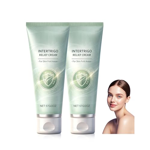 New Intertrigo Cream,Professional Intertrigo Relief Cream, Skin Fold Care & Chafing Support Cream With Zinc Oxide & Undecylenic Acid Helps Soothe Irritated Skin, Moisture & Friction Control (2PCS)