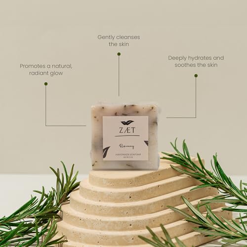8-Pack Rosemary Bar Soap ? Made with Rosemary Leaves, Olive Oil and Coconut Oil - Luxury Handmade Soap Bar for Face, Body and Hands - Gently Cleanses and Hydrates All Skin Types- For Men and Women