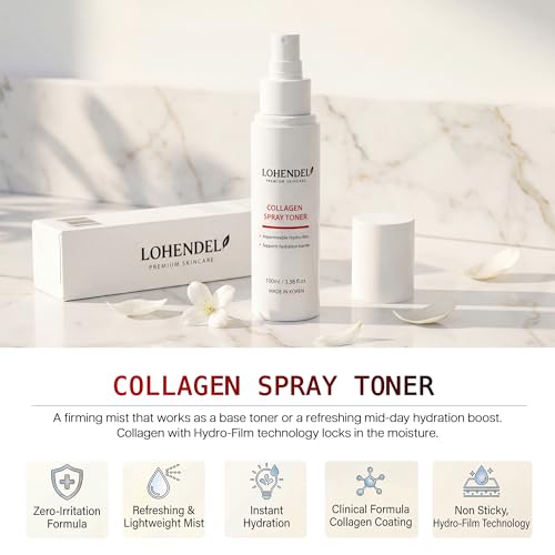 Collagen Spray Toner, Fine Mist Face Toner with Collagen & D-Panthenol, Firming & Elasticity, Instant Hydration, Soothe Irritated Skin, Korean Skincare 100ml / 3.38fl.oz
