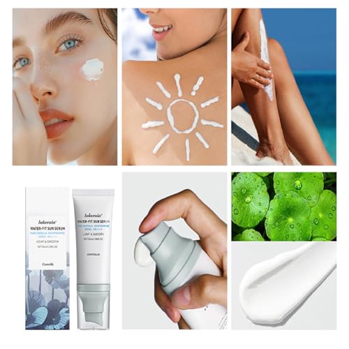2Pcs Centella Sunscreen SPF 50, Hyalu Cica Water-Fit Sun Serum,Face Sun Screen Hydrating Non Greasy,Long-Lasting Protection for Girl Skincare.