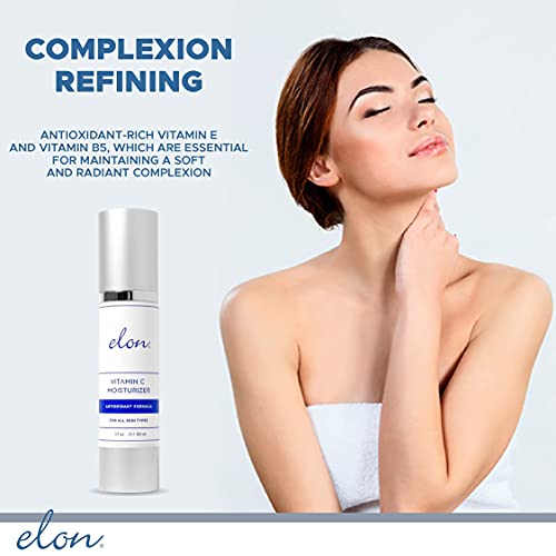 Elon Revitalizing Bundle - Hyaluronic Acid & Antioxidant C Lotion & Serum Set for Deep Hydration, Collagen Production & Smooth Even Skin