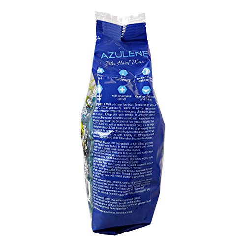 Waxness Film Hard Wax Beads Azulene 1.1 lb (500 g) ? Stripless Professional Hard Wax with Azulene for Face & Body, Smooth Application ? Made in Italy
