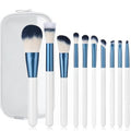 Makeup Brushes 10pcs Make Up Brush Set Premium Synthetic Foundation Concealers Eye Shadows Makeup Brush Kit Make Up Tool with a Triangle Powder Puff & Travel Bag