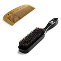 Beardoholic Beard Comb and Brush Set ? 100% Boar Bristles ? 100% Pearwood ? Anti-Static, Eliminates Tangles, Ingrown Hairs, Dandruff ? Keep Your Beard Neat and Tidy ? Long Lasting