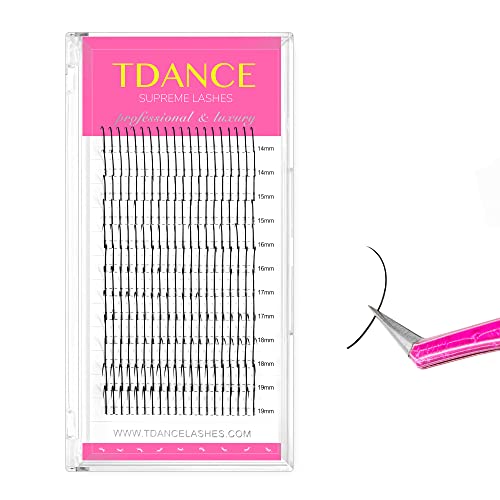 TDANCE Spikes Lash Extensions Matte Black Premade Lash Spikes Eyelash Extensions(Spikes-0.07-D,14-19 mm)