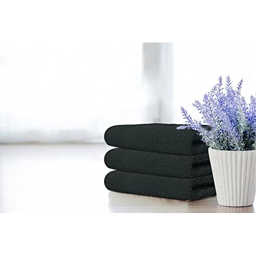 Premium Wash Cloths Pack of 12 (13" x 13") 100% Ring Spun Cotton | Luxury Washcloths | Ultra Soft Face Towels | Highly Absorbent Wash Cloths for face (Black)