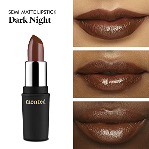 Mented Cosmetics Nude Lipstick for Women, Semi-Matte Long-Lasting Lip Stick, Moisturizing Vegan, Paraben & Cruelty-Free, Enhances All Complexions, Perfect for Everyday Makeup, Dark Night