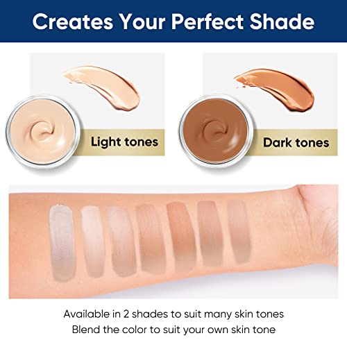 Tattoo Cover Up Makeup Waterproof, Professional Tattoo Cover Up Makeup - Waterproof & Sweatproof 2-Color Concealer, Full Coverage for Scars, Vitiligo, Dark Spots, Transfer-Resistant