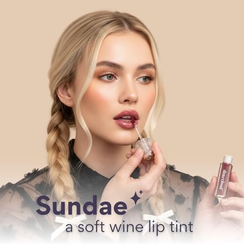 dearcloud Color Crush Lip Tint ? Lip Gloss for Women ? Tinted Lip Balm with Squalane ? Sundae (0.13 oz)