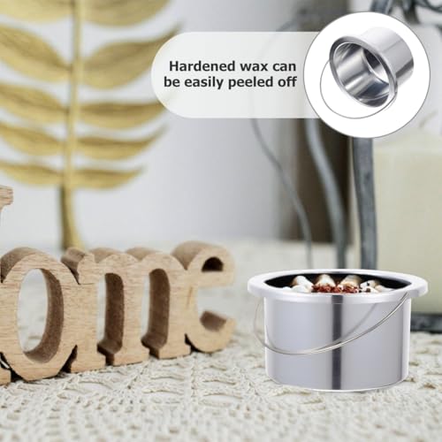 Wax Heater Inner Pot 4.92 Inch Aluminum Non-Stick Wax Melting Bowl Silver Warmer Accessory with Ergonomic Handle for Hair Removal and Salon Use