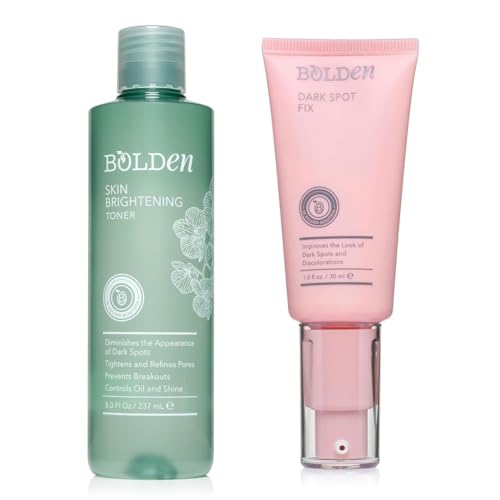 Bolden Skin Brightening Toner & Dark Spot Corrector Bundle ? Reduces Breakouts, Dark Spots, Oil & Shine ? with AHA Glycolic Acid, Niacinamide, Tranexamic Acid & Alpha Arbutin
