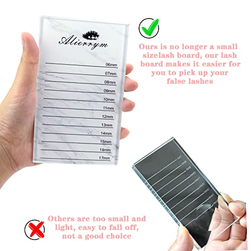 Premium Eyelash Extension Tray Lash Applicator Reusable Glass Tile & Pre-Measured Guided Step-by-Step Lines for Easy Application (L)
