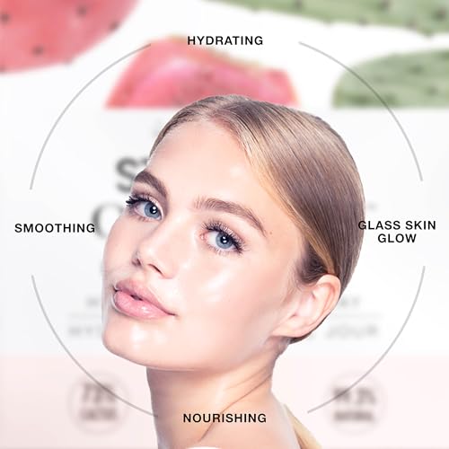 STARSKIN Orglamic Pink Cactus Pudding, Hydrating & Nourishing Cream for all Skin Types, 99.3% Natural with Prickly Pear Cactus Seed Oil & Hyaluronic Acid, Luxurious Glow Moisturizer, K-Beauty - 50ml