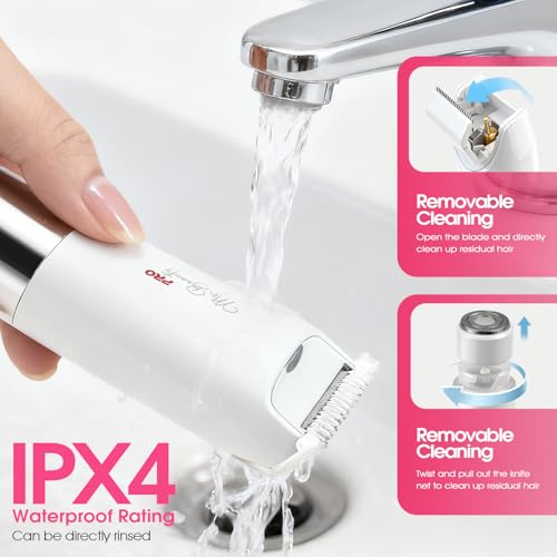 DSP 2 in 1 Bikini Hair Trimmer, Dual Head Bikini Trimmer for Women, Female Shavers for Pubic Hair, Ladies Shavers for All Body, Waterproof, Smart Light, Applicable to Underarm Leg Arm Body Face