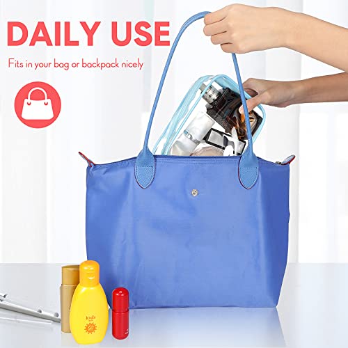 Reginary 16 Pack Clear Cosmetic Bag, Transparent Toiletry Bag Travel Pouch with Zipper Waterproof PVC Plastic Organizer Case for Women Men Traveling Vacation Organization Business Trip Home, 8 Colors