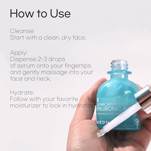 MIZON Hyaluronic Acid 100 Serum ? Pure Hyaluronic Acid for Deep Hydration, Plumping & Skin Barrier Support ? Lightweight K-Beauty Ampoule for Glass Skin Glow (1.01 fl. oz)