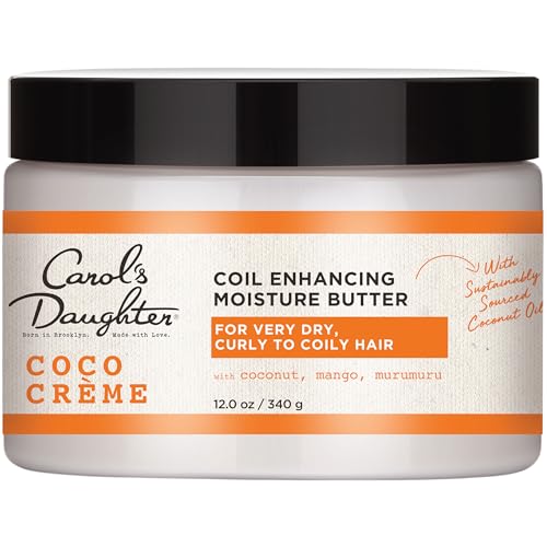 Carol's Daughter Coco Creme Coil Enhancing Moisture Butter, with Coconut Oil and Mango Butter, for Very Dry Curly Hair, Paraben and Silicone Free, 12 oz
