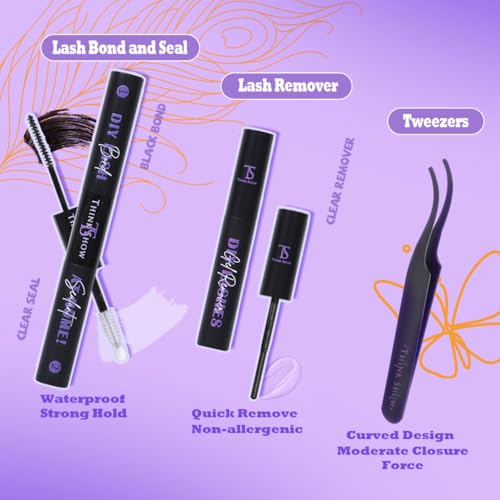 Lash Clusters Kit DIY Eyelash Extension Kit with Bond and Seal 280Pcs Wispy Fluffy Individual Lashes Natural Look D Curl Cluster Lashes 9-16mm Mix Length Reusable False Eyelashes for Beginners