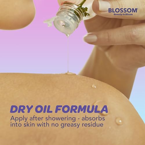 Blossom Skincare Moisturizing and Hydrating Body Oil, Dry Oil Infused wtih Real Flowers, 4floz/120ml, 2 Pack Bundle, Coconut/Lavender