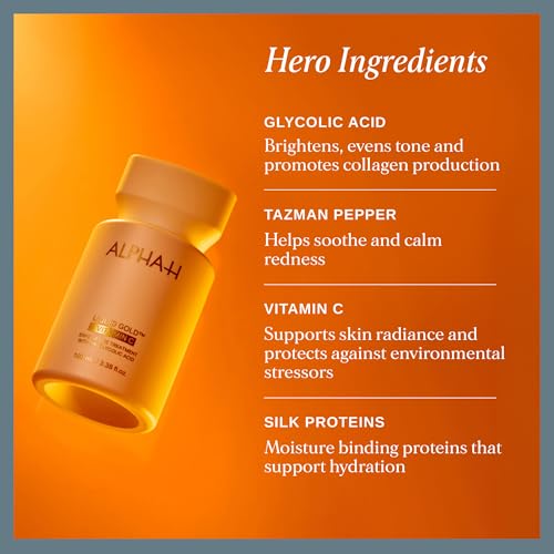 Alpha-H Liquid Gold + Vitamin C Exfoliating Treatment 100ml - Brighten, Even Tone, Smooth Texture, Reduce Appearance of Fine Lines - At-Home Skin Renewal for All Skin Types