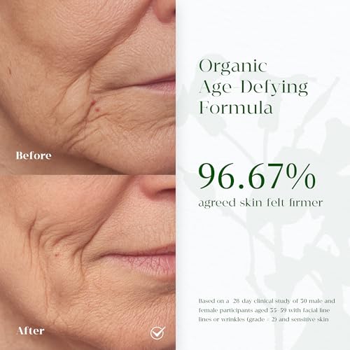 Organic Anti Aging Serum, Ultra-Light Texture, 100% Nature Glow Serum for Face, Firming Antioxidant Facial Oil with Retinol, Camellia Seed + Sea Buckthorn Oil + Aloe, Safe For Sensitive Skin