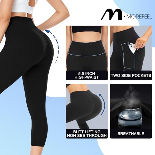 4 Pack Leggings for Women Butt Lift High Waisted Tummy Control No See-Through Yoga Pants Workout Running Leggings
